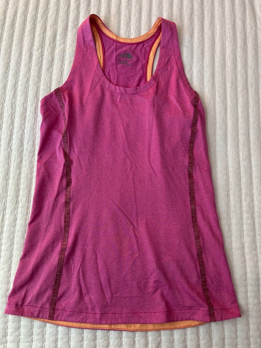 The North Face Women's Magenta Racerback Tank with Orange Trim